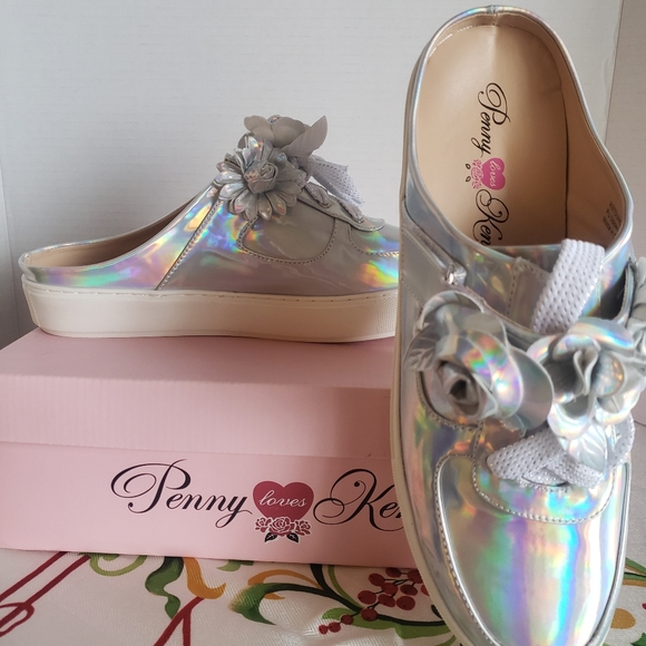 Chrome mirror metallic mule sneakers Size 12 - Picture 6 of 7